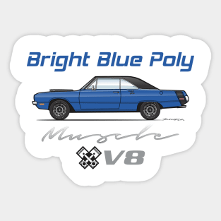 Bright Blue Poly Muscle Sticker